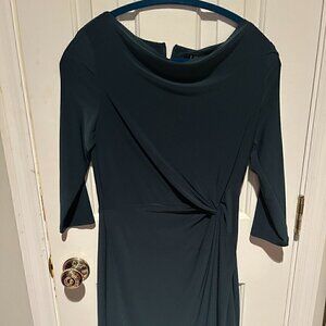 Lauren by Ralph Lauren Forest Green Gathered Waist Dress, Size 4 – Elegant